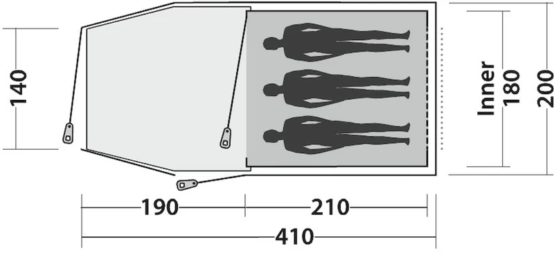 Easy Camp Spirit 300 Tunneltent - 3 Persoons - Groen - Afbeelding 8