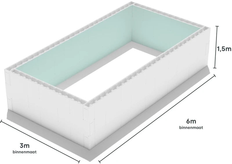 Polystyreen Zwembad Blokkenset High Density - 6,00 X 3,00 X 1,50 M - Afbeelding 4
