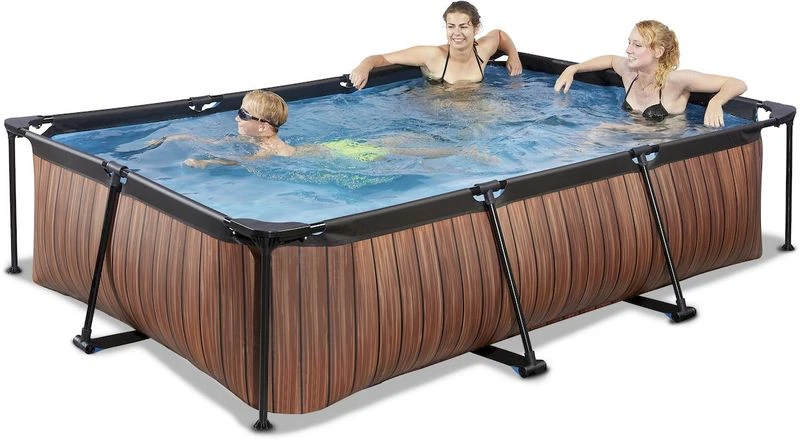 EXIT TOYS EXIT Wood Zwembad - 300 X 200 X 65 Cm - Met Filterpomp - Afbeelding 4