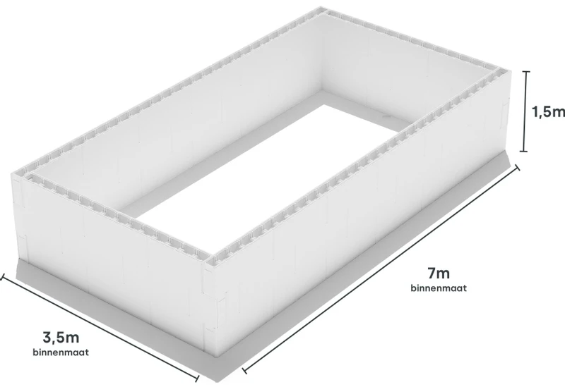 Polystyreen Zwembad Blokkenset - 7,00 X 3,50 X 1,50 M - Afbeelding 4
