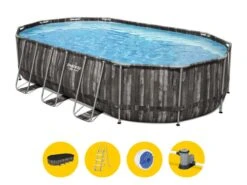 Bestway Power Steel Oval Zwembad - 610 X 366 X 122 Cm - Met Filterpomp En Accessoires