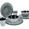 Bo-Camp Mix & Match Melamine Serviesset - 16-delig - Zwart